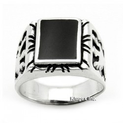 Sterling Silver Ring with Onyx