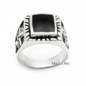 Sterling Silver Ring with Onyx 