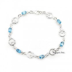 Sterling Silver Bracelet With Blue Topaz