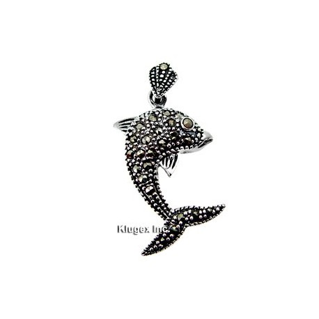 Sterling Silver Marcasite Dolphin Pendant