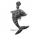 Sterling Silver Marcasite Dolphin Pendant