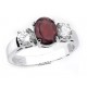 Sterling Silver Ring With Garnet Size 6