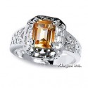 Sterling Silver Ring With Citrine 