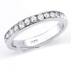 Sterling Silver White CZ Band Ring 