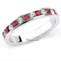 Sterling Silver Red and White CZ Ring 