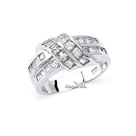Sterling Silver Ring With CZ Size 7