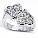 Sterling Silver & CZ Heart Ring Size 7