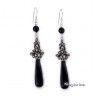 Sterling Silver Earrings With Onyx
