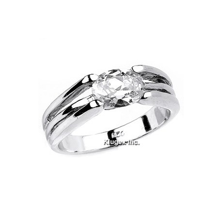 Sterling Silver Ring With CZ Size 6