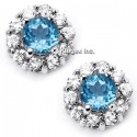 Sterling Silver Post Earrings With CZ