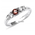 Sterling Silver Ring With Garnet Size 7