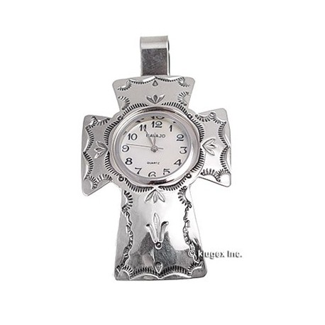 Sterling Silver Cross Watch Pendant