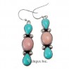 Southwest Sterling, Turquoise & Peruvian Opal Earrings