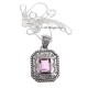 Sterling Silver & Amethyst Octagon Pendant W/ Necklace