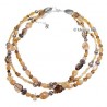 Sterling Silver Three Strand Beaded Necklace