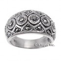 Sterling Silver Marcasite Ring Size 7