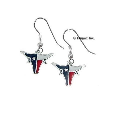 Sterling Silver & Enamel Longhorn Earrings