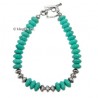 Southwestern Turquoise & Silver Beads Bracelet