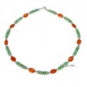 Southwest Sterling Turquoise and Coral Necklace