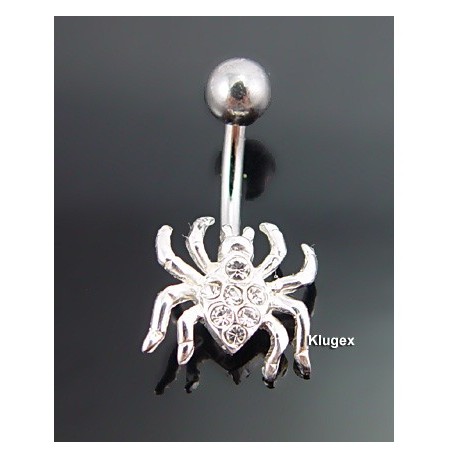 Sterling Silver Belly Piercing Spider