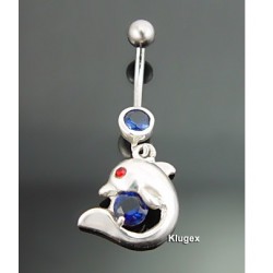 Sterling Silver Belly Piercing Dolphin