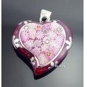 Murano Millacreli Sterling Silver Heart Pendant