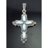 Sterling Silver Cross Pendant with MOP