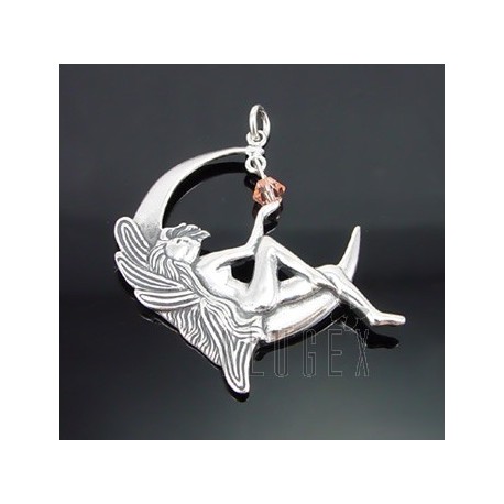 Sterling Silver Fairy Pendant with Crystal