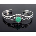 Southwest Sterling Silver Cuff w Turquoise