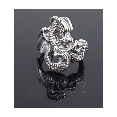 Sterling Silver Ring w Dragon Size 10