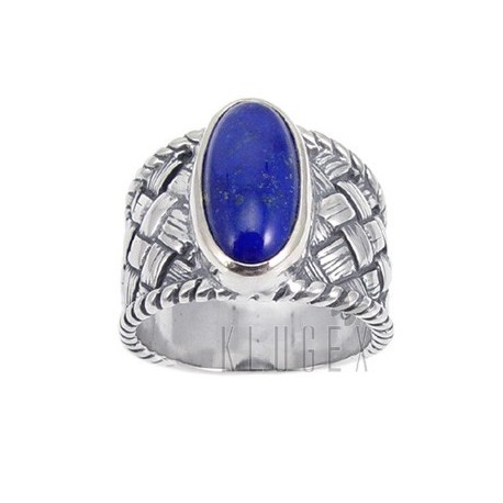Sterling Silver Ring w Lapis Size 7