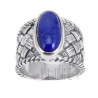 Sterling Silver Ring w Lapis Size 7