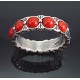 Southwestern Sterling Silver Ring w Coral Size 7