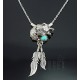 Native American Sterling Silver Wolf Pendant w Chain