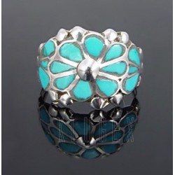 Native American Sterling Silver Ring w Turquoise Size 6