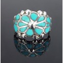 Native American Sterling Silver Ring w Turquoise Size 8.5