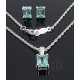 Sterling Silver Necklace and Earring Set w Topaz