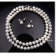 White Pearl Necklace and Earrings Set
