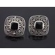 Sterling Silver Earrings with Onyx and Marcasite