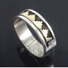 Native American Sterling & 14K Gold Ring Size 9