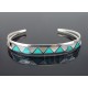 Native American Sterling Silver Cuff w Turquoise & MOP