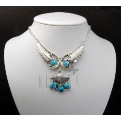 Native American .925 Sterling Necklace w Turquoise Signed
