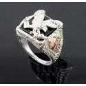 Black Hills Gold .925 Sterling Ring w Eagle Size 12