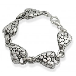 Sterling Silver Heart Link Bracelet