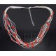 Sterling Silver Liquid Silver Necklace w Coral