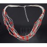 Sterling Silver Liquid Silver Necklace w Coral