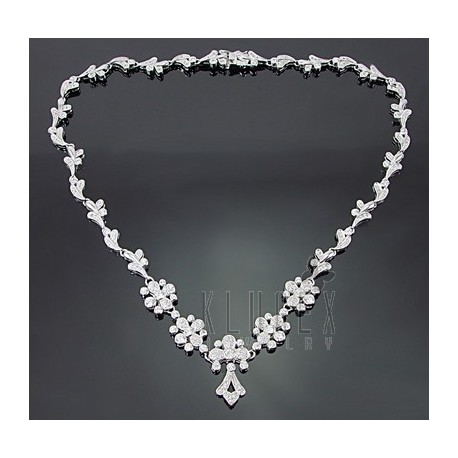 Sterling Silver Necklace w Cubic Zirconia