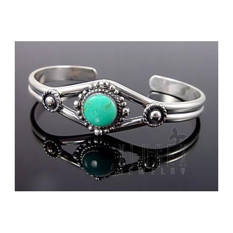 Sterling Silver Cuff Bracelet w Turquoise