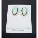 Native American Sterling Silver Earrings w Opal