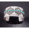Southwestern Sterling Silver Cuff w Turquoise